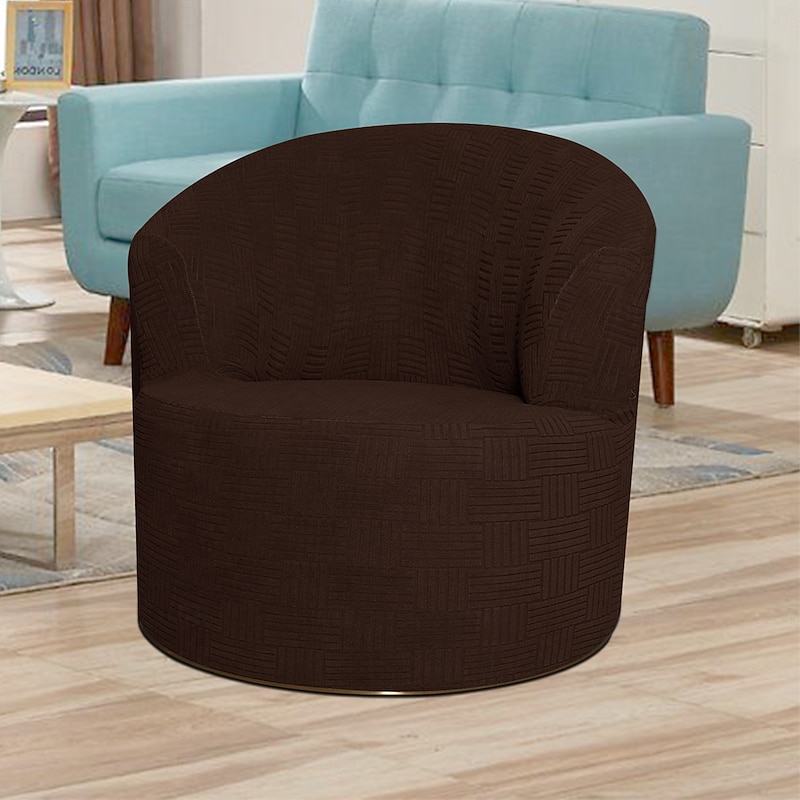 5x5 Grid Round Chair - Woven Circular Lounge Chair with Modern Minimalist Design for Patio, Living Room, or Balcony3