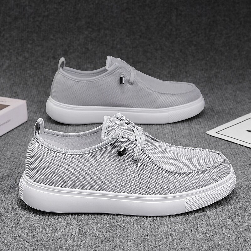 Men's Casual Shoes Walking Casual Cloth Comfortable Slip Resistant Breathable Lace-up Black White Gray Spring Fall Winter4