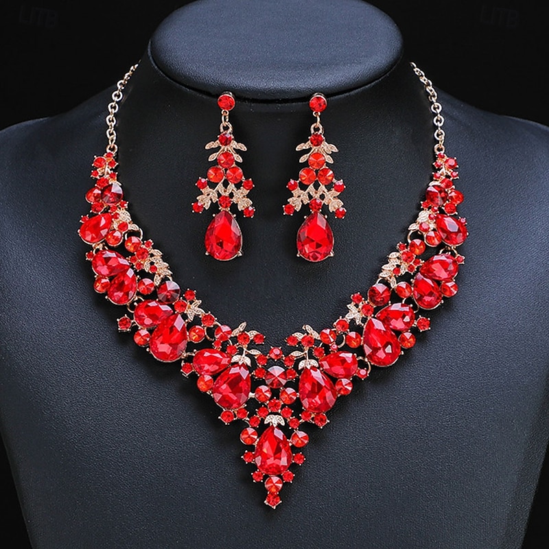 Jewelry Set Two-piece Suit Pearl Chrome Earrings Necklace Women's Elegant Vintage Fashion Vintage Style Classic Floral Jewelry Set For Wedding Party Wedding Guest2