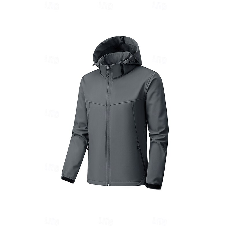 Men's Jacket Casual Jacket Outdoor Vacation Warm Zipper Pocket Fall Winter Plain Fashion Streetwear Standing Collar Regular Black Light Green Red Dark Blue Grey Jacket3