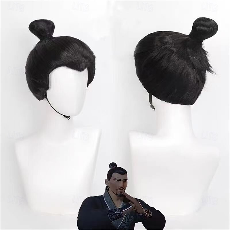 Ne Zha 2 Ne Zha's Father Li Jing Cosplay Wig One-Piece Beauty Tip Rose Net Ancient Style Buns Head - Main Image