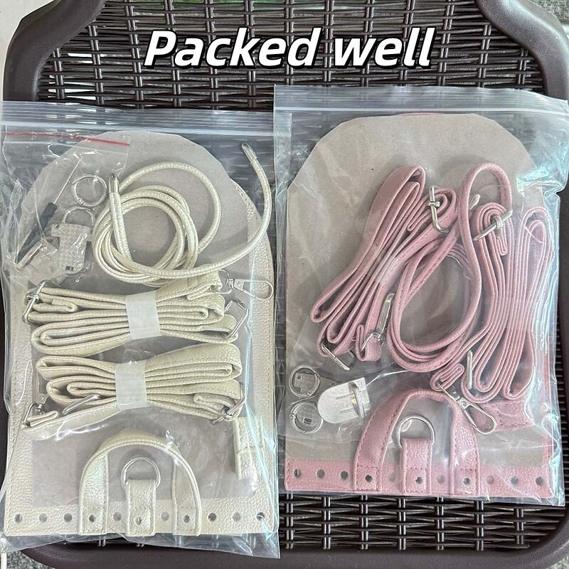 7-Piece DIY Weaving Leathercraft Backpack Kit - Faux Leather Handmade Knitting Bag Bottom and Flap Set with Crochet Needle and Accessories - For Adults & Teens - Perfect for Crafting & DIY Projects3