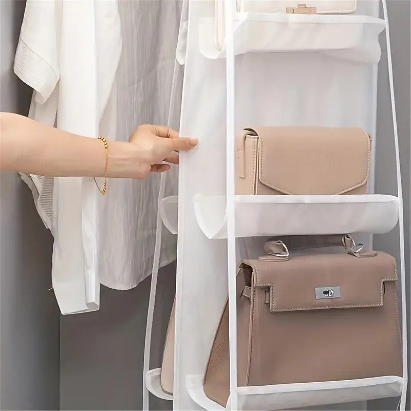 2PCS Bag Storage Hanging Organizer, Multi-Layer Space-Saving Purse and Handbag Rack for Closet, Wardrobe, Wallet, and Tote Organization3