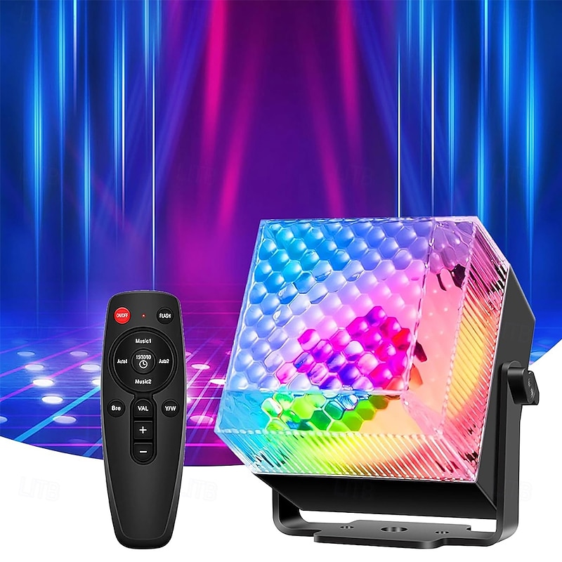 Mini Party Lights RGB Colored Sound Activated Party Strobe Light with Remote Control for Halloween Christmas Wedding Birthday Parties LED Stage Lights for Outdoor Home Karaoke Bar Club Show Dance