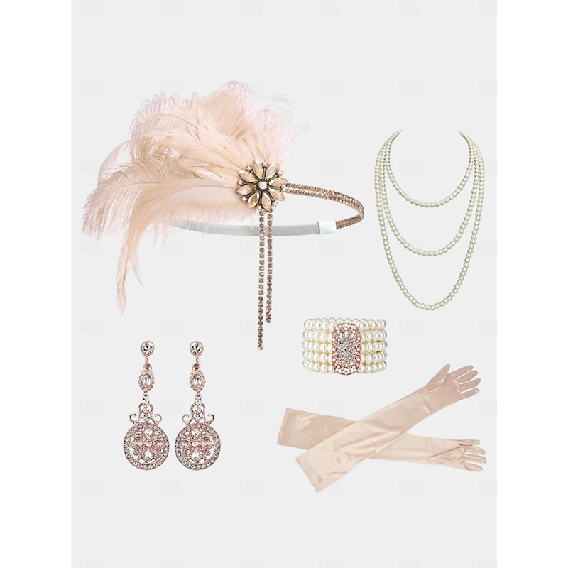 Women's 1920s Feather Headband with Rhinestone Flower - Vintage Gatsby Party Flapper Hair Accessory4