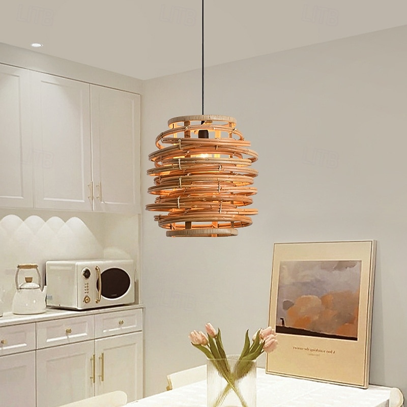 Modern LED Ceiling Light Lighting Chandelier Southeast Asian Zen Style Pendant Light Shade Bar Decorative Lamp Hanging Pendant Bedroom Living Room for Ceiling