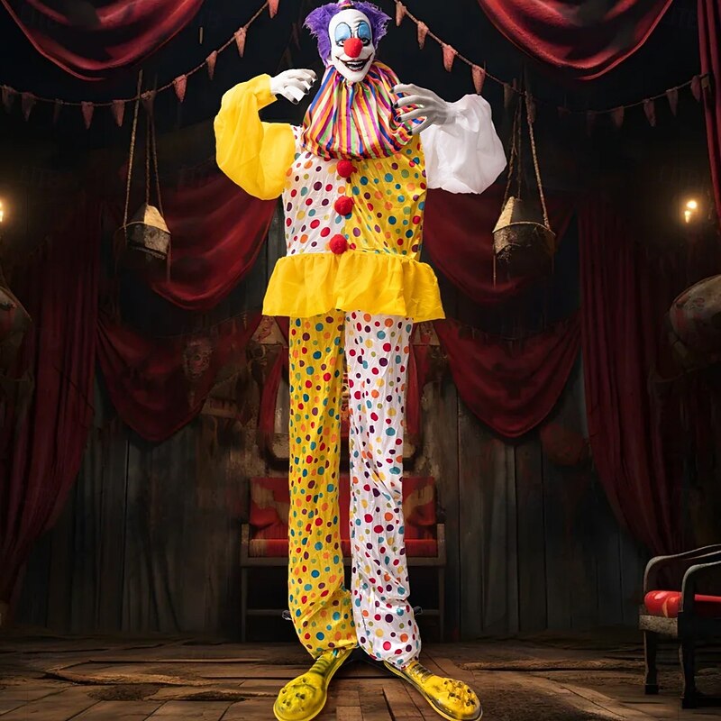 Halloween Electric Sensor Standing Clown Ornament Haunted House Party Glowing Swinging Decorative Prop