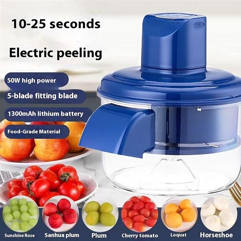 Electric Grape Peeling Machine, Automatic Small Fruit Garlic Peeler Machine Cherry Tomato Garlics Peeler Skin Remover Tool2