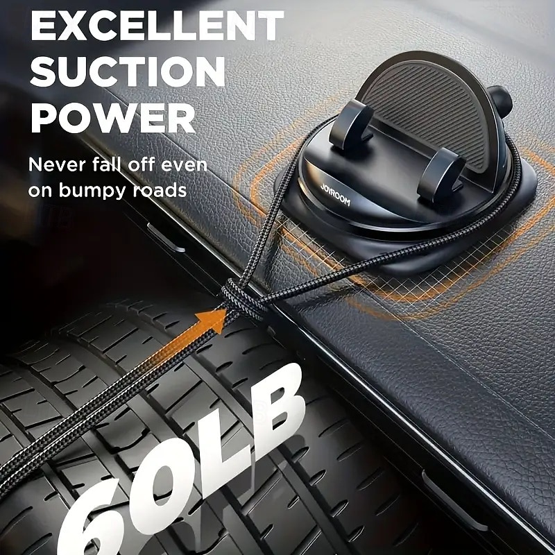 Car Phone Holder - Rotatable Dashboard Mount Non-slip Silicone Abs Material Waterproof And Heat-resistant Spring-loaded Fixing For Iphone Samsung And Smartphones3