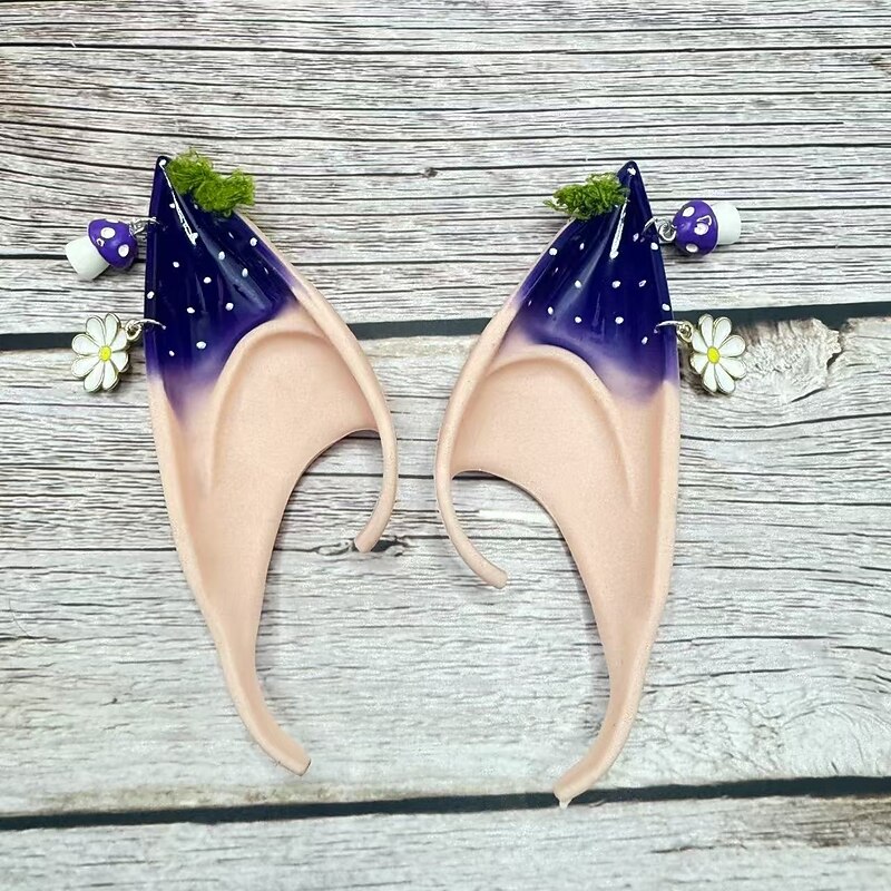 2 Pairs Elf Halloween Ear Cuffs Blue and Red Kid's Adults' Women's Girls' Christmas Halloween Performance Party Easy Halloween Costumes Dress Up3