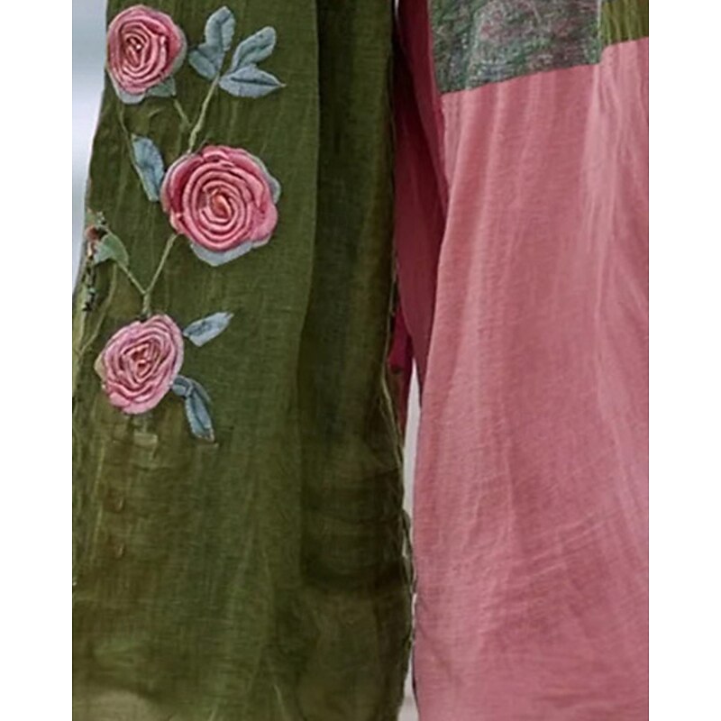 Women's Wide Leg Pants Trousers Palazzo Pants Vintage Boho Full Length High Waist Flower Elastic Waist Printing Breathability Comfortable Street Daily Wear Going out Pinky Spring Fall Regular Fit3