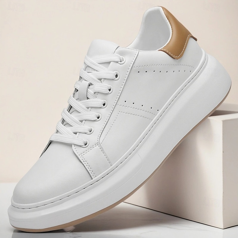 Men's White  Sneakers - Clean Look & Versatile, For Active Gentlemen in Sports & Daily Wear