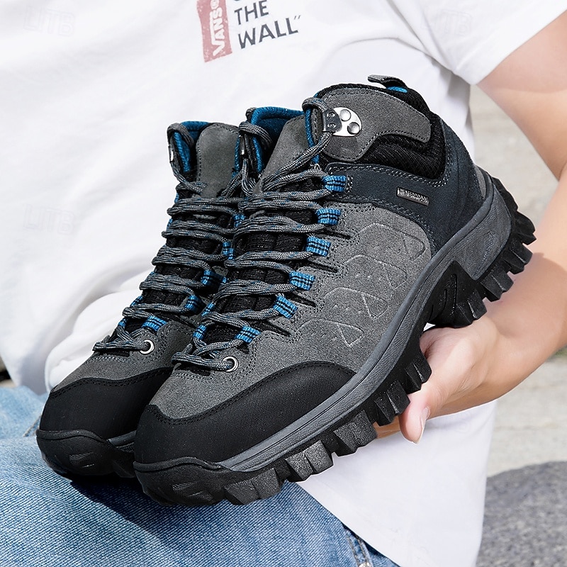 Men's Brown Suede Outdoor Hiking Boots with Non-Slip Sole – Comfortable Durable Trekking Footwear for Camping, Trail Walking and Travel3