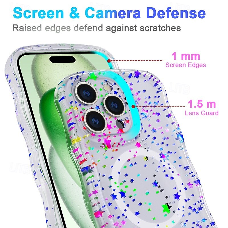 Phone Case For iPhone 16 Pro Max Plus 16 15 Pro Max Back Cover Magnetic Shockproof Butterfly TPU2