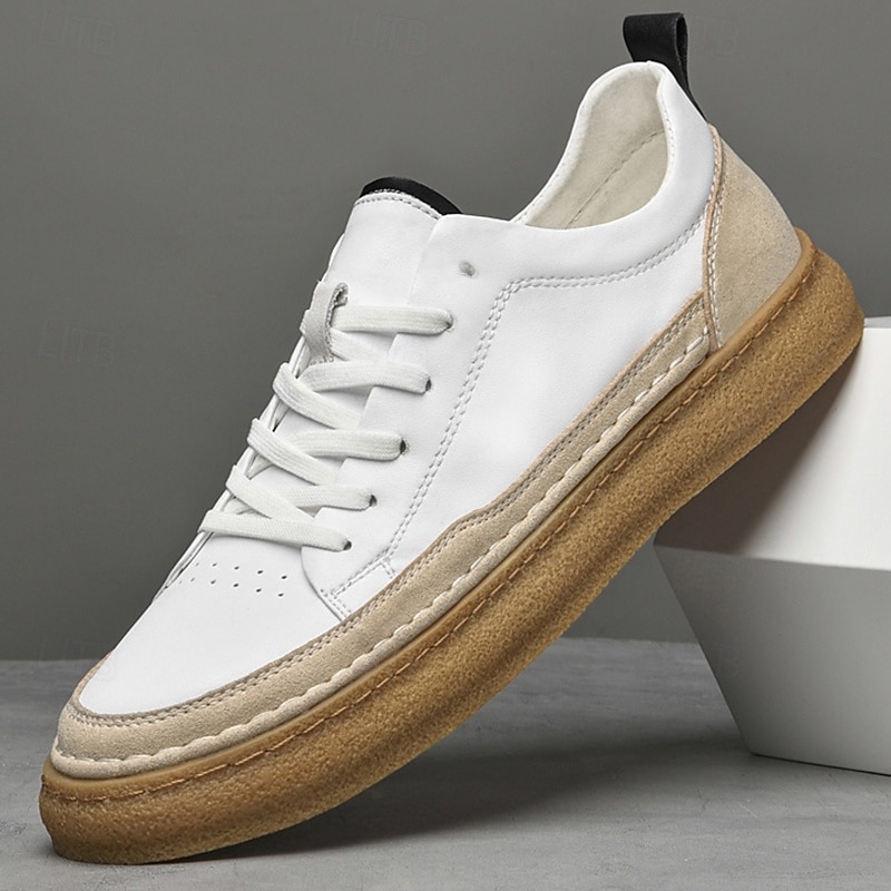 Men's White & Beige  Casual Sneakers - Retro - styled, Great for Fashion - Loving Guys in Outdoor & Leisure Activities