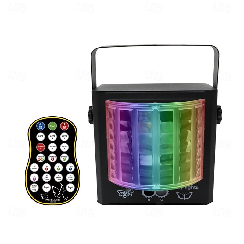 Party Lights DJ Disco LightsLED Stage Lighting mini Butterfly Light with Sound Activated and Remote Control DJ Lighting for Parties Birthday Wedding Club KTV Karaoke Bar Stage Live Show2
