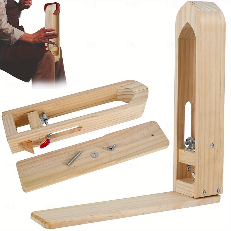 Sturdy Adjustable Clamp - Durable Wood Faux Leather Stitching Clamp - Portable Handheld Craft Clip for Secure Sewing Fixation2