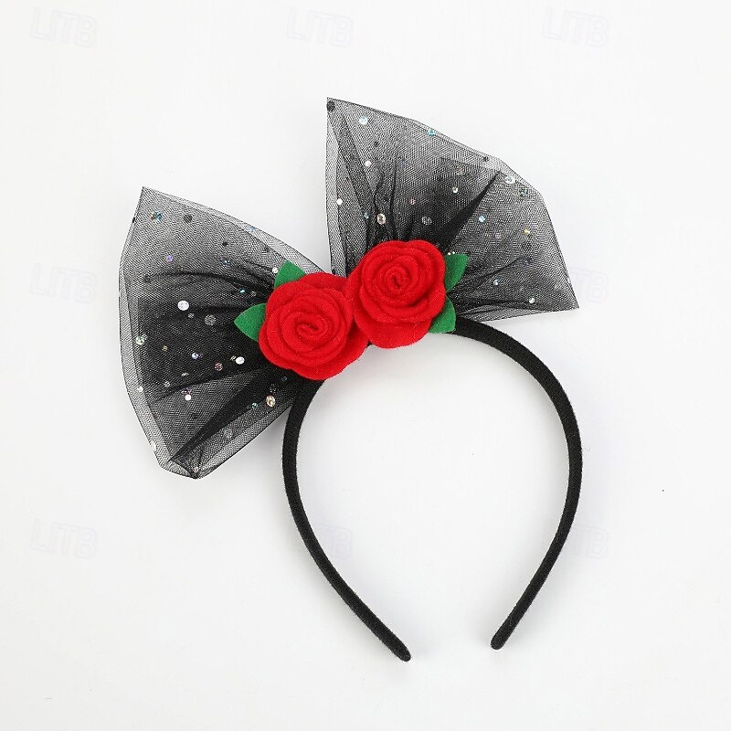 Kids Girls' Hair Accessories Sweet Daily Holiday Floral Bow Black White4