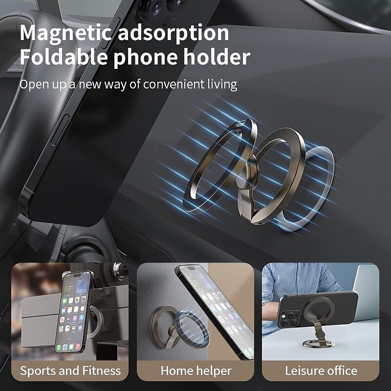 Phone Stand Phone Ring Holder Foldable Adjustable Removable Phone Holder for Office Desk Car Compatible with iPhone Phone Accessory3