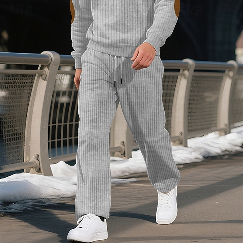 Men's Sweatpants Trousers Straight Leg Sweatpants Drawstring Pocket Elastic Waist Plain Comfort Sports Outdoor Daily Fashion Casual Black Green Micro-elastic2