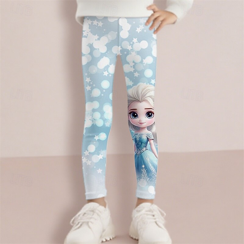 Girls' 3D Cartoon Pants Leggings Spring Fall Cute Basic Kids 4-12 Years Outdoor Casual Daily Regular Fit4