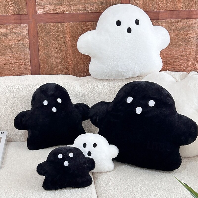 Halloween Ghost Plush Pillow Cute Cartoon Nap Cushion, Stuffed Doll Toy, Decorative Throw Pillow for Sofa, Car, Bed, Office, Hanging Ornament2
