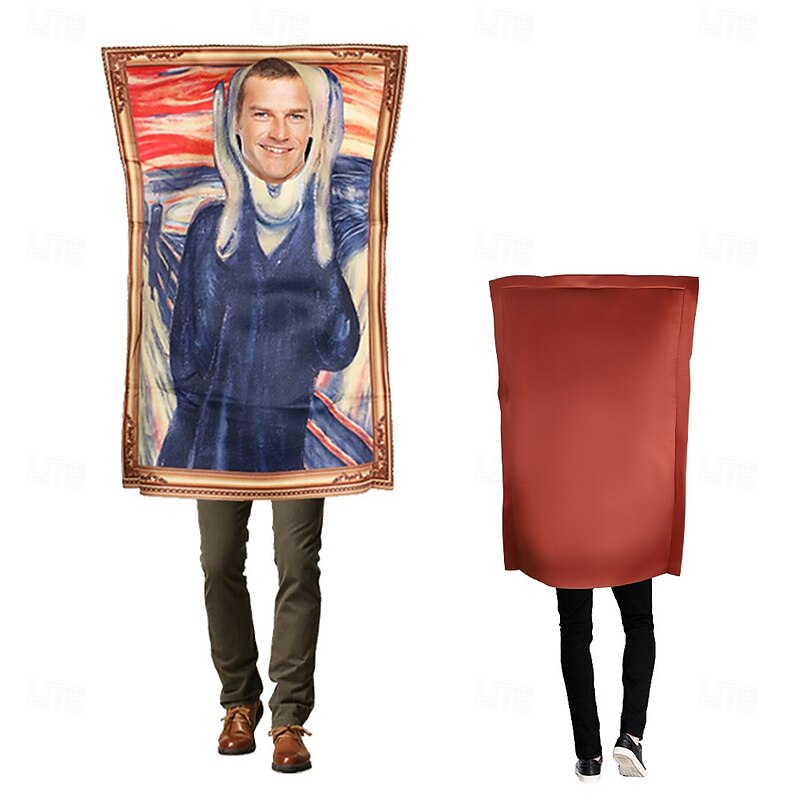 Mona Lisa Famous Painting Halloween Cosplay Costume Funny Costumes Cosplay Adults' Men's Women's Carnival Masquerade Performance Party Easy Halloween Costumes Dress Up4