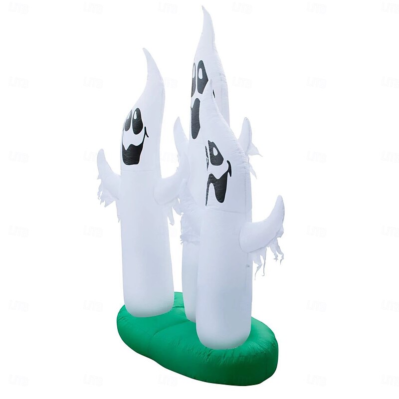 1 Pc 3M/10FT Halloween three headed ghost with lamp inflatable air model indoor and outdoor courtyard lawn party atmosphere decoration lights US/EU/UK/AU Plug3