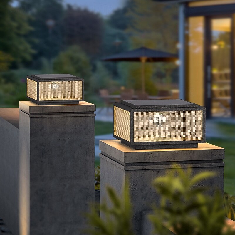 LED Outdoor Post Lights Warm White 30cm Nordic Style Outdoor Column Lights Fence Post Cap Lights Waterproof IP54 for Deck Suitable for Door Stone Pillars Garden lamp Post2