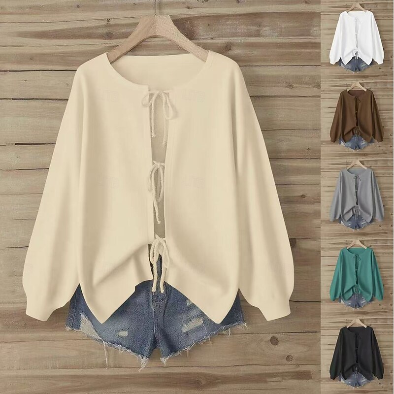 Women's Blouse Casual Black White Brown Green Apricot Spring Fall