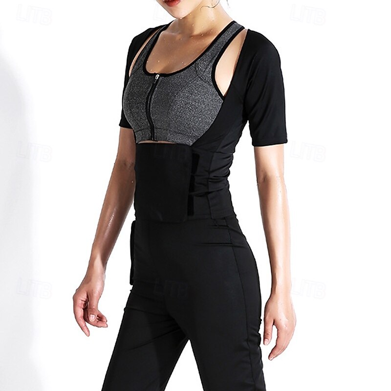 Women Velcro Plain Physical Therapy Sauna Suit For Gym Athletic4