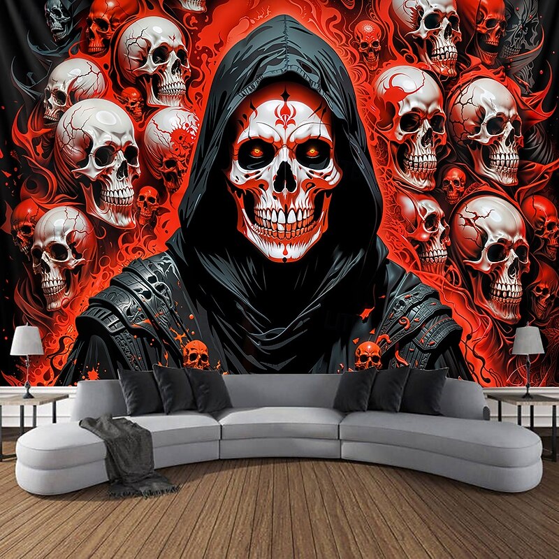 Halloween Tapestry Banners Blanket Grim Reaper Vampire Dark Punk Gothic Style Party Dorm Shooting Backgrounds Home Decor