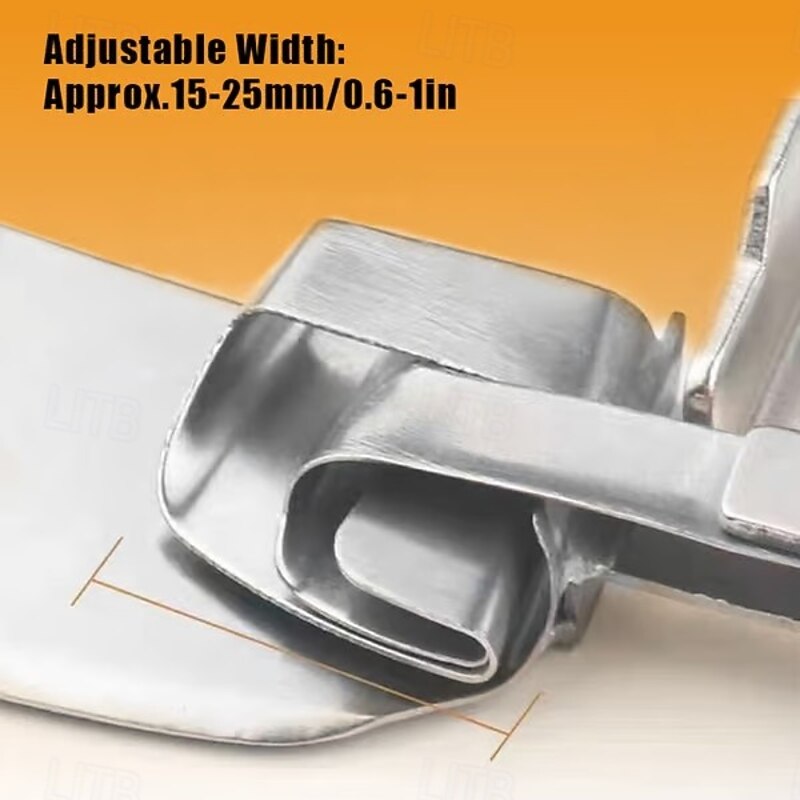 Adjustable Sewing Rolled Hemmer Foot 203, Shirt Hemmer Binder Presser Foot, Adjustable Width Rolled Hem Foot Attachment for Domestic Flat Sewing Machine4