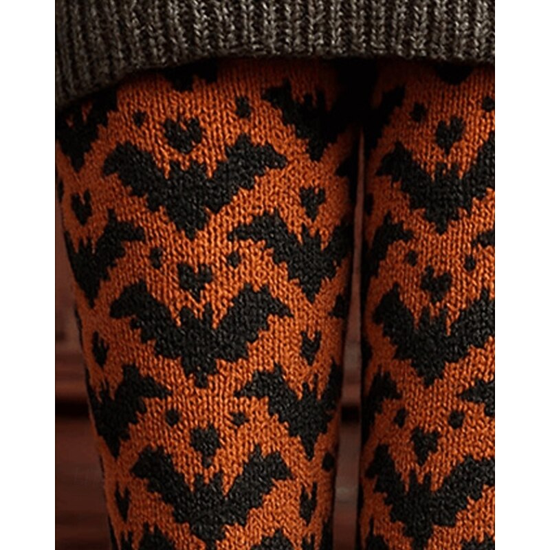 Women's Pants Trousers Leggings Cozy Leggings Streetwear Casual Full Length High Waist Graphic Prints Elastic Waist Print Breathability Comfortable Stretchy Vacation Street Daily Wear Orange Summer2