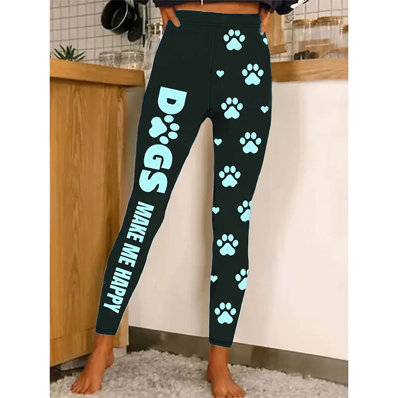 Women's Leggings Vacation Vintage Fashion Full Length High Waist Graphic Animal Printing Thermal Warm Soft Breathable Stretchy Formal Outdoor Vacation Black White Pink Blue Spring Fall Slim Fit3