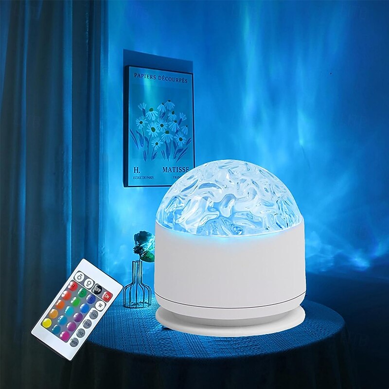 Galaxy Light 16 Color Aurora Night Light Projector Ocean Wave Projector with Remote Control USB Recharge Northern Lights Projector for Bedroom Home Decor Gifts