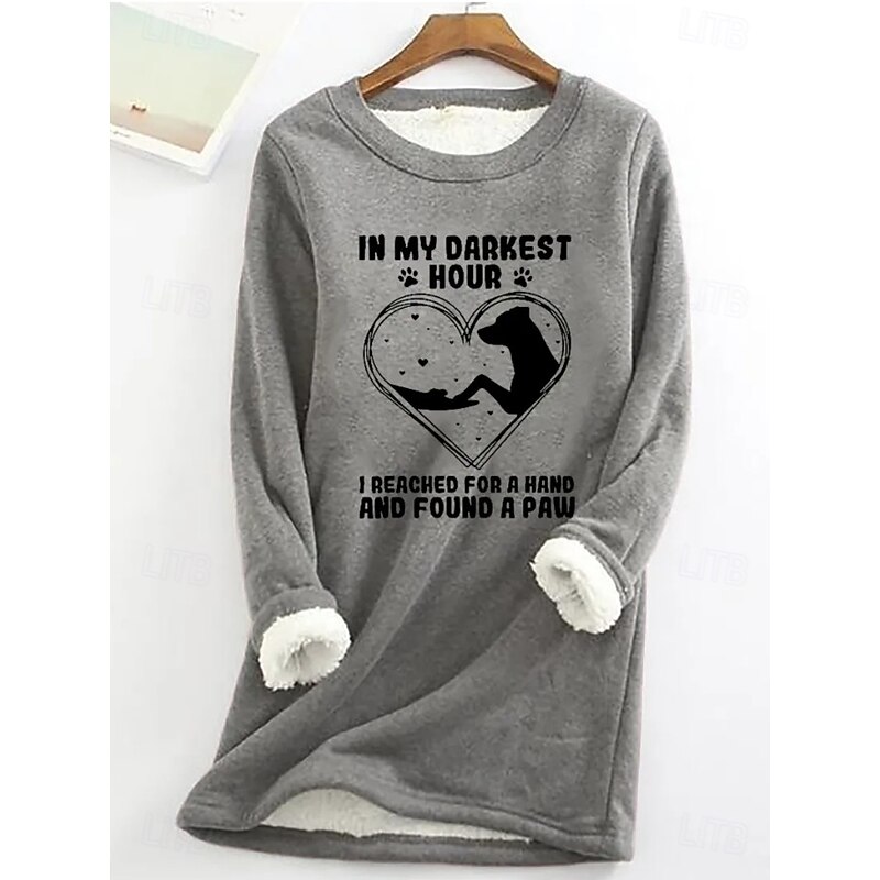Women's Pullover Sweatshirt Letter Casual Comfrt Long Sleeve Crew Neck Long Tops Street Dailywear Casual Print Black Pink Red Blue Gray Fall Winter3