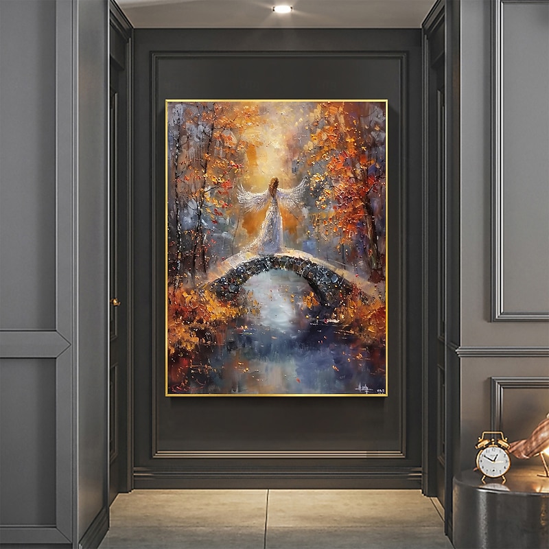 Handmade Original Autumn Scenery Oil Painting On Canvas Wall Abstract Female Model Painting for Home Decor With Stretched Frame/Without Inner Frame Painting3