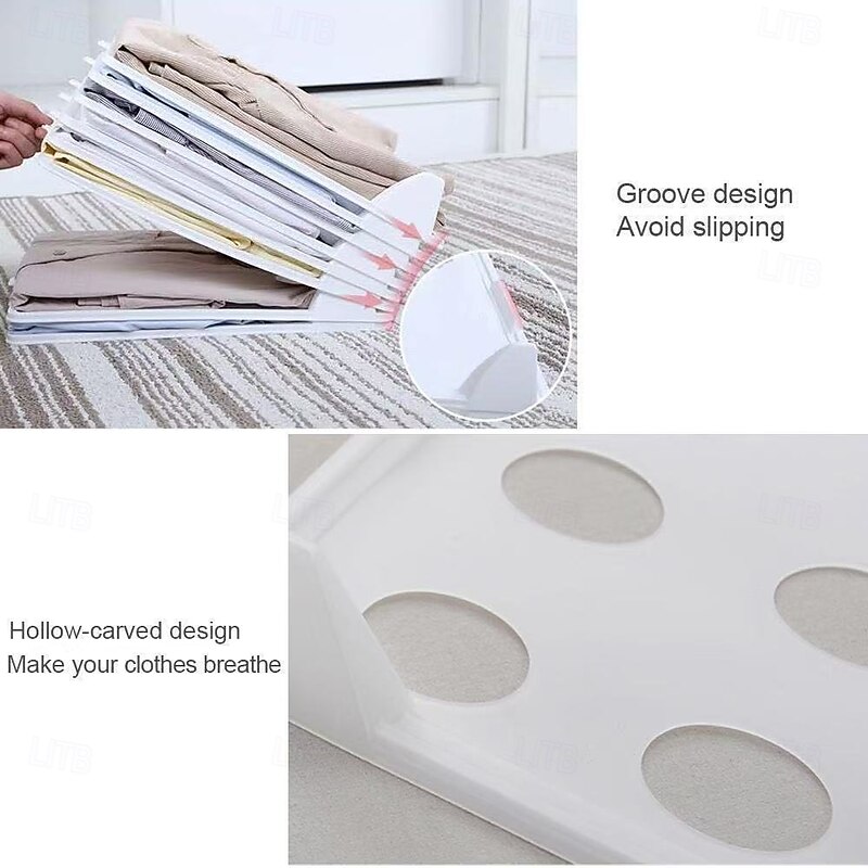 5pcs Folding Clothes Storage Board, Shirt Folding Organizer for Closet, Easy Fold Laundry Board for T-Shirts, Pants, and Tops, Space Saving Clothes Folder Tool4