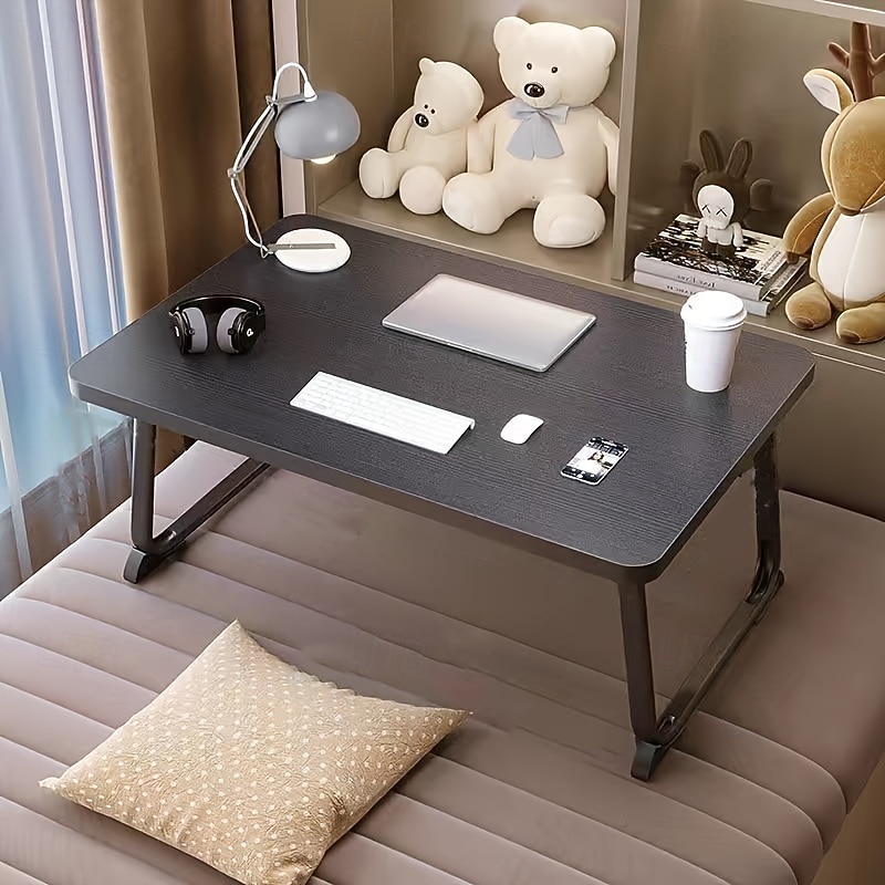 One Folding Table/Folding Study Desk/Student Study Desk/Laptop Desk/Couch Table/Bedside Table - Size 60cm/23.62in*40cm/15.75in*28cm/11.02in - Suitable for Bedroom, Living Room, Office, and Study2