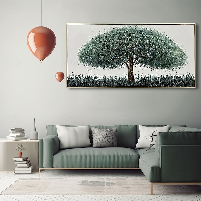 Handmade Oil Painting Canvas Wall Art Decoration Modern Money Tree Abstract Landscape for Living Room Home Decor Rolled Frameless Unstretched Painting