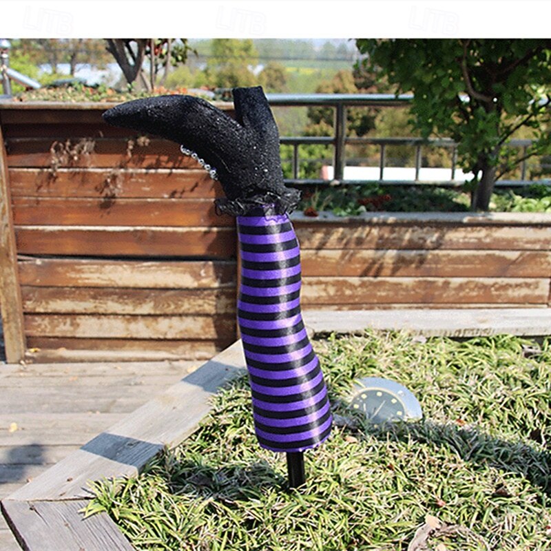 Funny Witch Leg Stake - Witch Leg Halloween Yard Decoration - Halloween Witch Prop Holiday Ornament For Outdoor Indoor Yard Patio Lawn