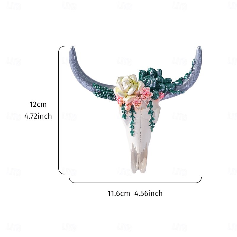 Nordic Viking Animal Skull Wall Decor, Resin Faux Ram Head Hanging Ornament, Realistic Animal Skull Wall Art for Home, Bar, Restaurant, and Party Decoration4