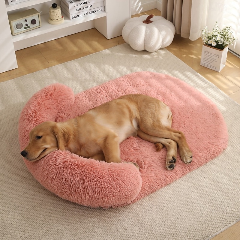 Long Plush Warm Dog Bed, All-Season Comfortable Large Pet Mattress, Removable Washable Sponge Sofa Pad for Dogs and Cats2