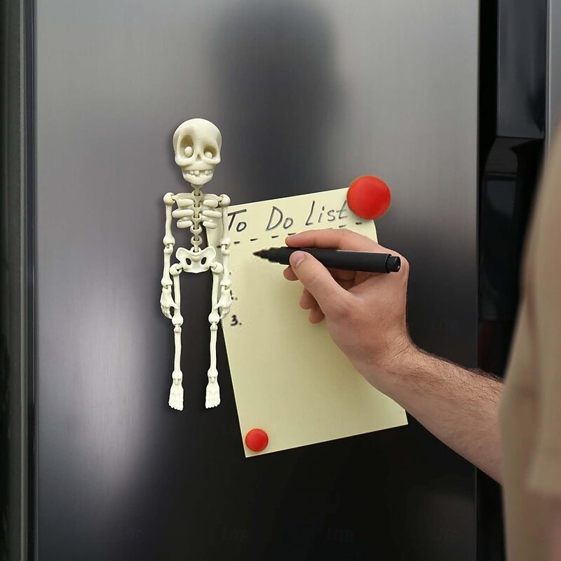 Movable Skull Magnets for Fridge Poseable Skull Fridge Magnets with Movable Joints Decorative Skull Halloween Skeletons Magnets for Kitchen Office Locker2