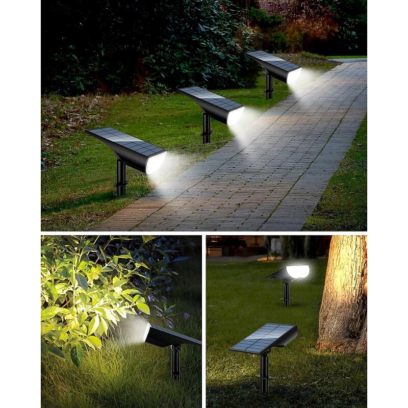 Solar Lights Outdoor 1 Pack, Waterproof Ip68, 5 Lighting Modes Solar Spot Lights Outdoor Auto On/Off Led Bulbs,Outdoor Solar Light Landscape Lighting for Garden, Pathway, House, Lawn4