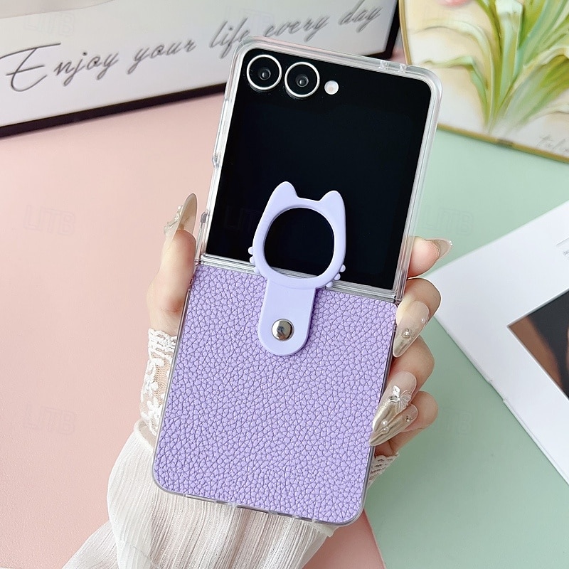 Phone Case For Samsung Galaxy Z Flip 7 Z Flip 6 Z Flip 5 Z Flip 4 Back Cover Ring Buckle Shockproof Retro Silicone4