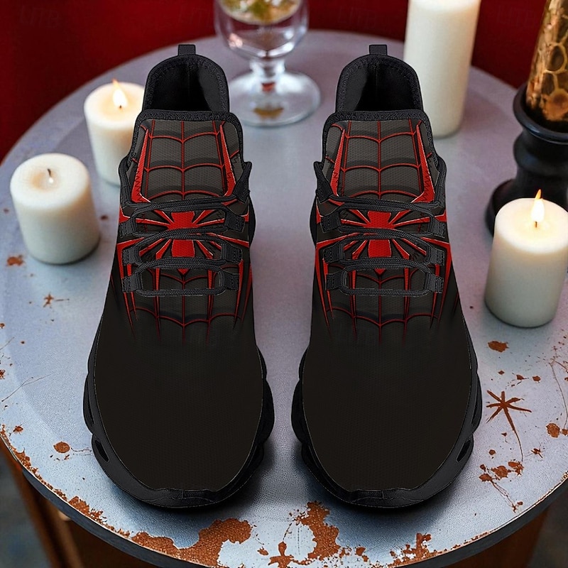 Men's Spider Web Running Shoes – Lightweight Breathable Athletic Sneakers for Halloween, Sports, Gym and Casual Outfits2