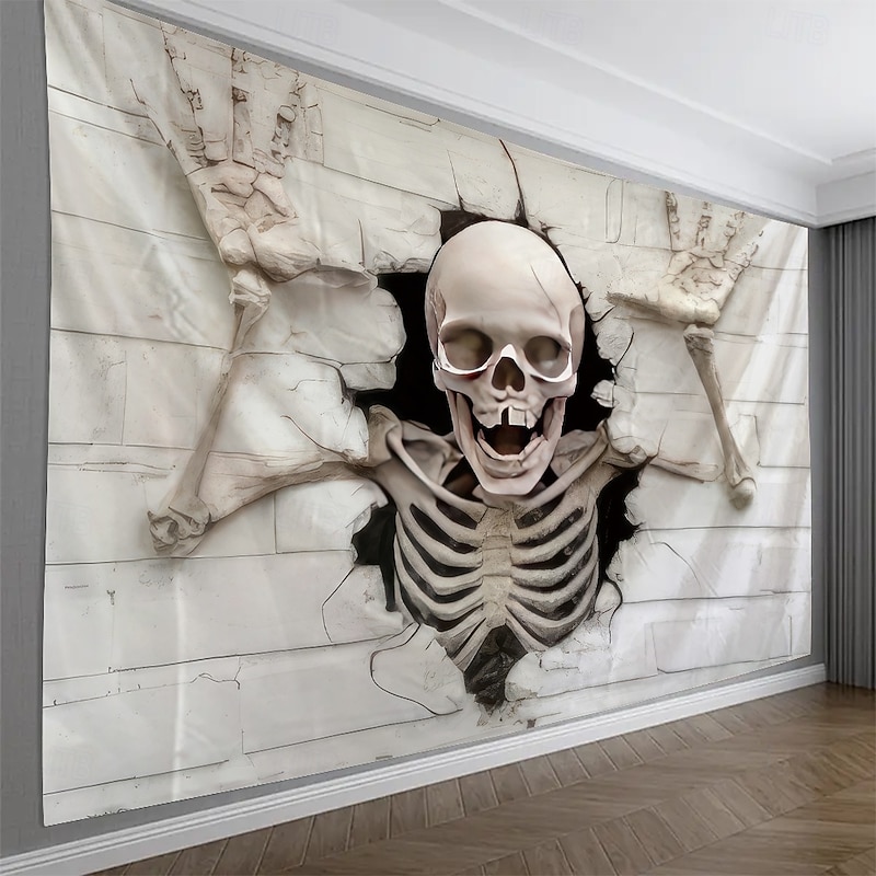 Halloween Tapestry Banners Wall Hangings Skeleton Mystic Party Living Room Shooting Backgrounds Home Decor3