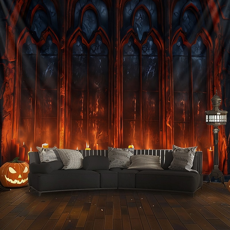 Halloween Tapestry Banners Wall Hangings Church 3D Dark Punk Gothic Style Party Dorm Shooting Backgrounds Home Decor3